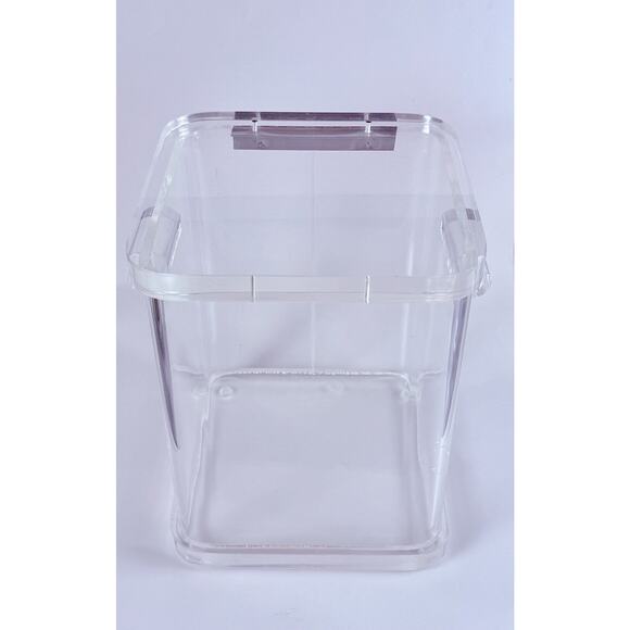 Vintage Wilardy Clear Lucite Ice Bucket Box Hinged Lid MCM Hollywood Regency 10” - Picture 11 of 13